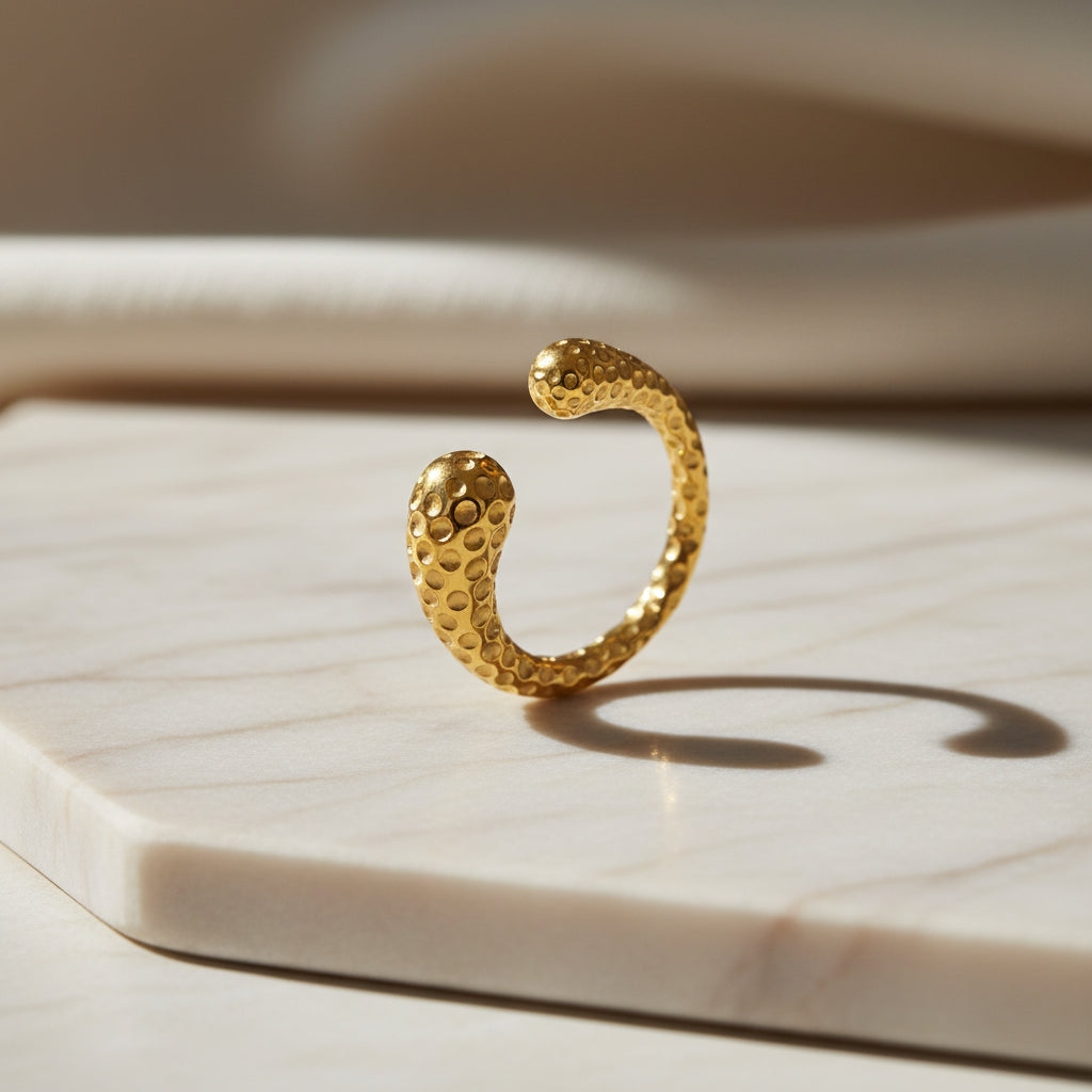 Pitted Gold Essence Ring | THE HUBBELL COLLECTIVE