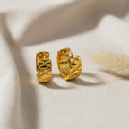 Decorative Etched Wide Mini Hoop Earrings | THE HUBBELL COLLECTIVE
