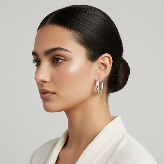 Semi-Wide Essential Hoop Earrings | THE HUBBELL COLLECTIVE
