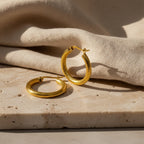 JUNKA Basket Weave Hoop Earrings in Gold | THE HUBBELL COLLECTIVE