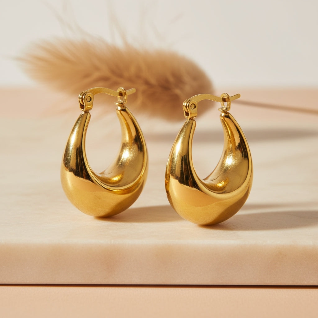 Puffy Teardrop Hoop Earrings | THE HUBBELL COLLECTIVE