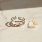 TIFFANY Double Stacked Beaded Silver Ring | THE HUBBELL COLLECTIVE