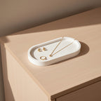 Handmade Jesmonite Oval Trinket Tray | THE HUBBELL COLLECTIVE
