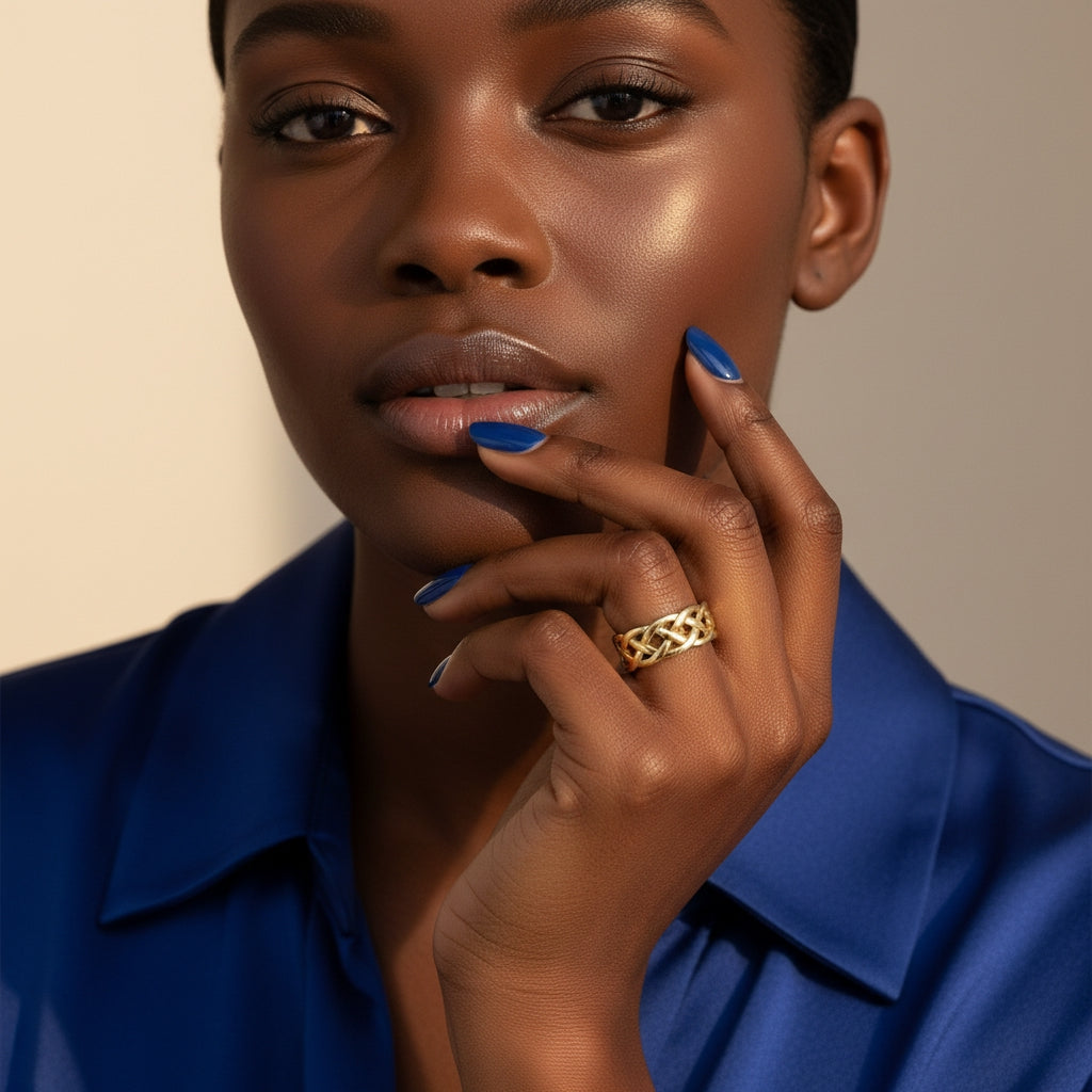 Weave Cross Lines Gold Ring | THE HUBBELL COLLECTIVE
