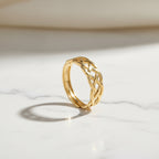Weave Cross Lines Gold Ring | THE HUBBELL COLLECTIVE