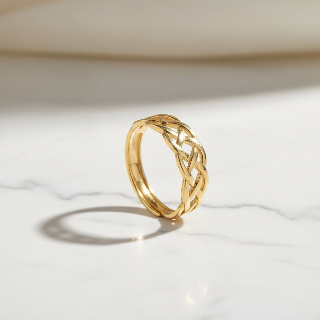 Weave Cross Lines Gold Ring | THE HUBBELL COLLECTIVE