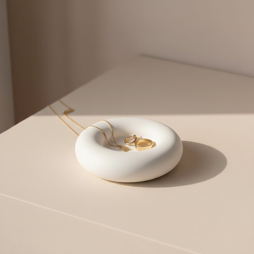 Handmade Jesmonite Round Trinket Tray | THE HUBBELL COLLECTIVE