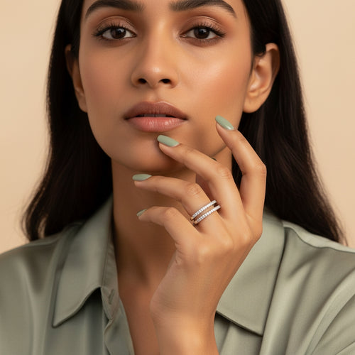 925 Sterling Silver CZ Wishbone Ring | THE HUBBELL COLLECTIVE