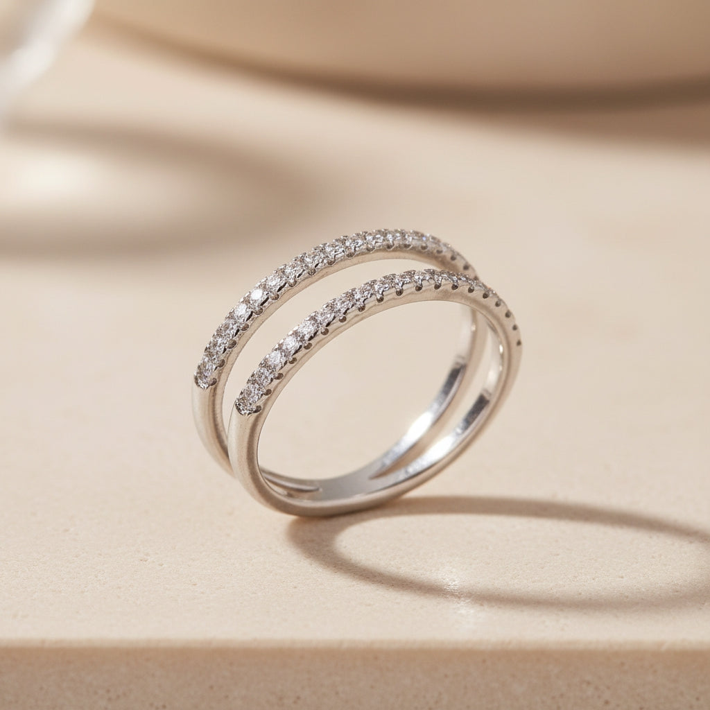 925 Sterling Silver CZ Wishbone Ring | THE HUBBELL COLLECTIVE